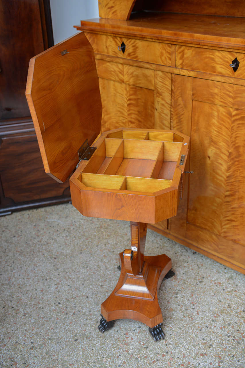 Biedermeier Sewing Work Table, Elmwood, Swedish, 19th Century 7