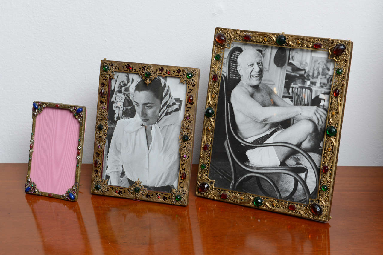 Picture Frames Encrusted With Stones, Sold Seperately, Circa 1900