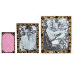 Antique Picture Frames Encrusted With Stones, Sold Seperately, Circa 1900