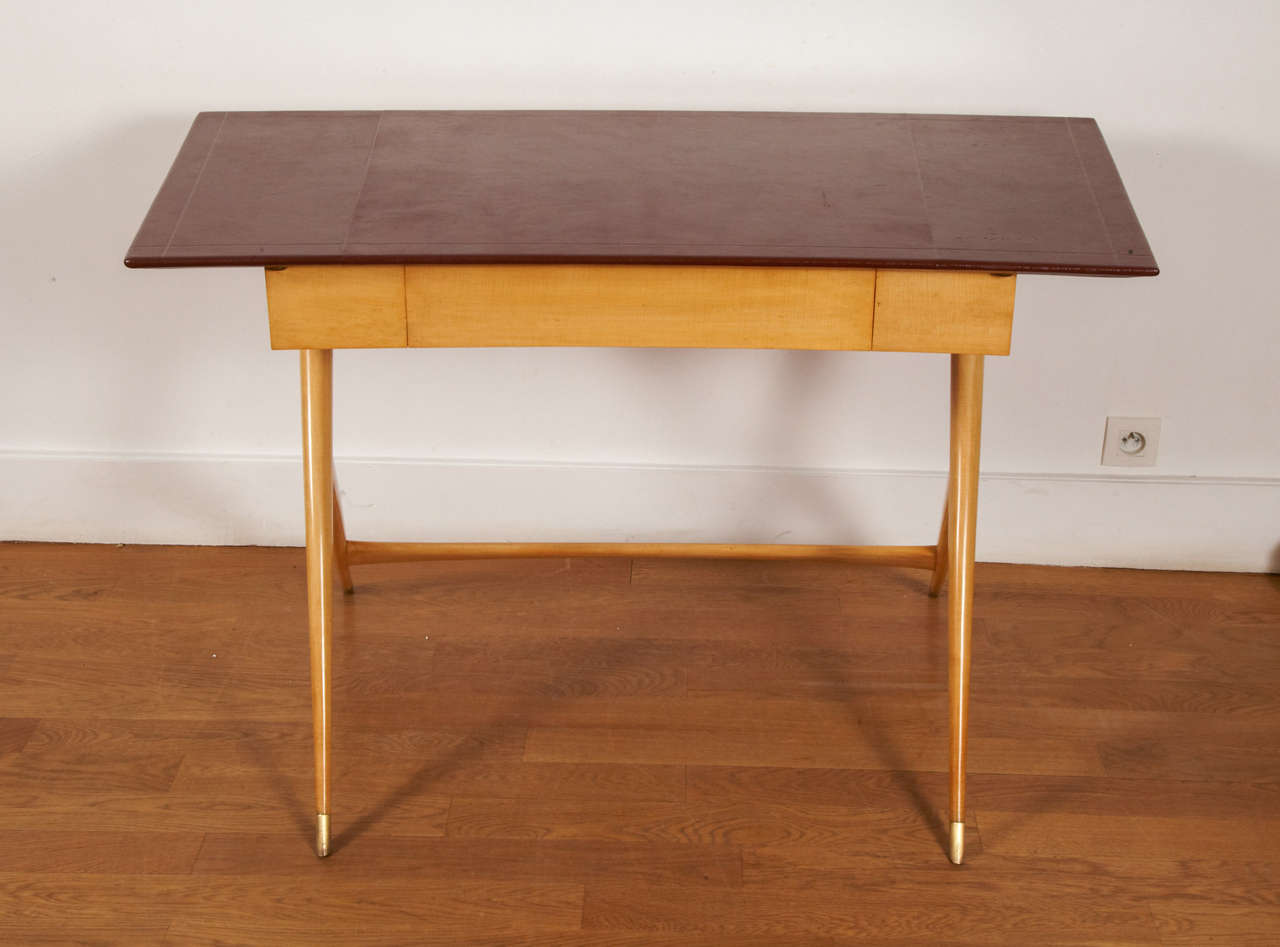 Mid-20th Century Sycamore desk by Jules LELEU, 1959.