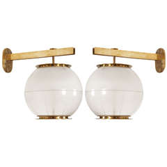 Pair of wall-sconces by I. Gardella, Italy, circa 1955.