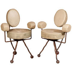 Vintage Pair of 1940's French designer chairs