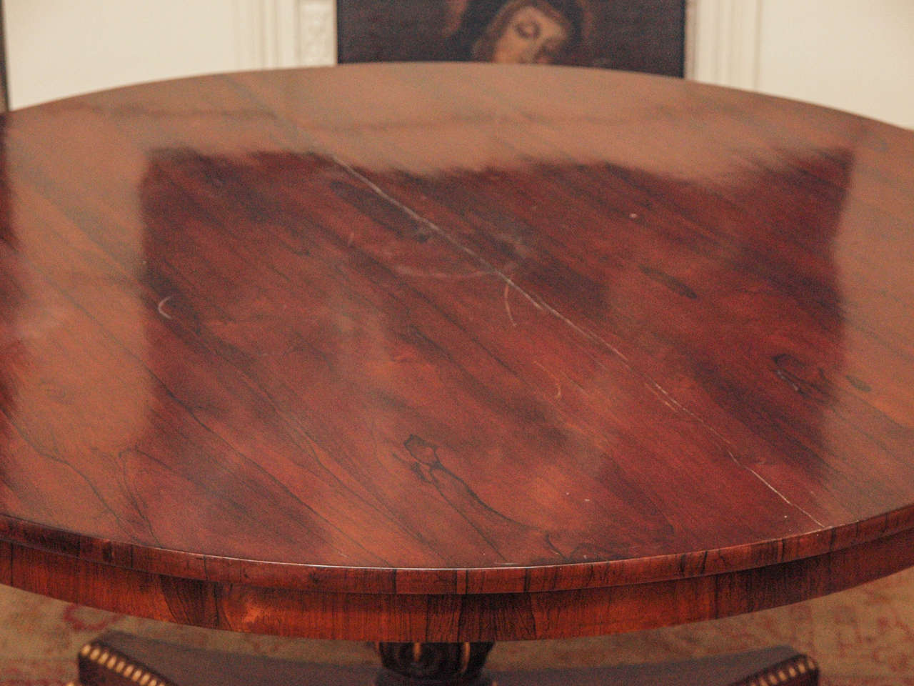 Gilt An English William IV Rosewood Table For Sale