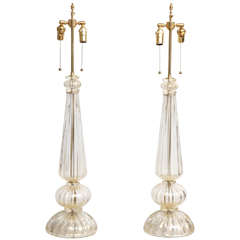 Pair of Mid-20th Century Murano Glass Lamps