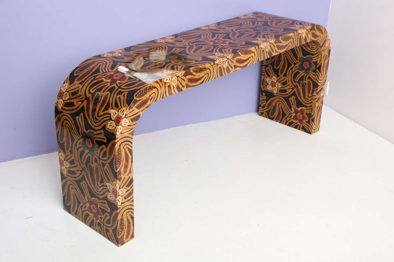 Karl Springer Batik Console In Excellent Condition In New York, NY
