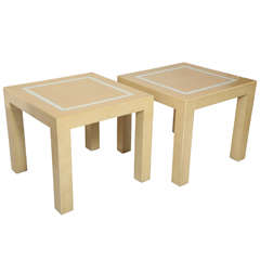 Pair of Faux-Cork Side Tables