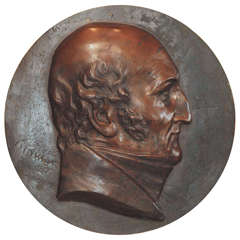 20th Century Bronze Portrait Rondel