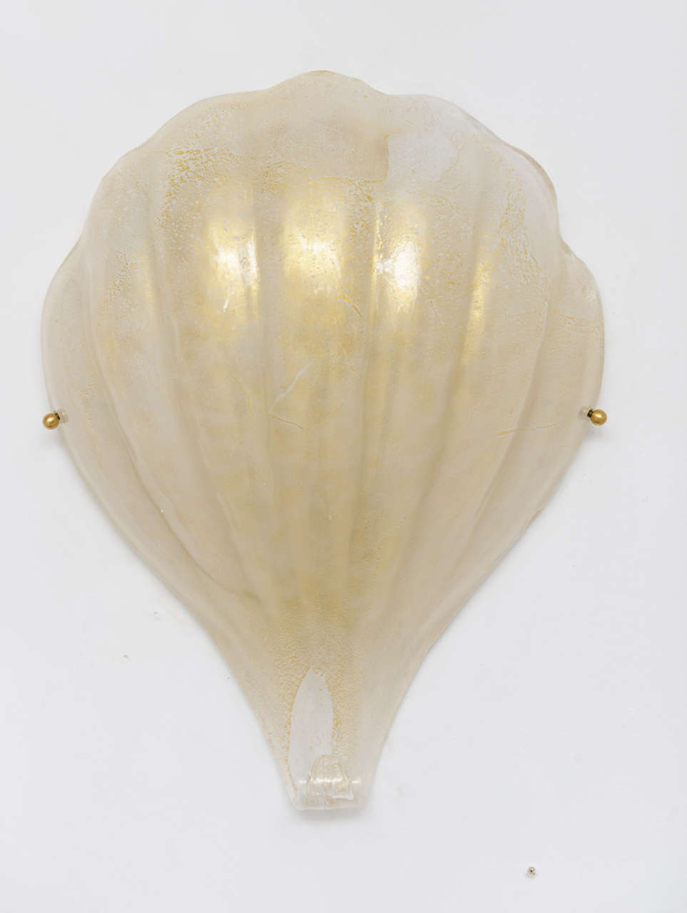 20th Century Pair of Murano Glass Shell Sconces For Sale