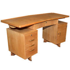 1950s Oak Desk Attributed to Rene Gabriel