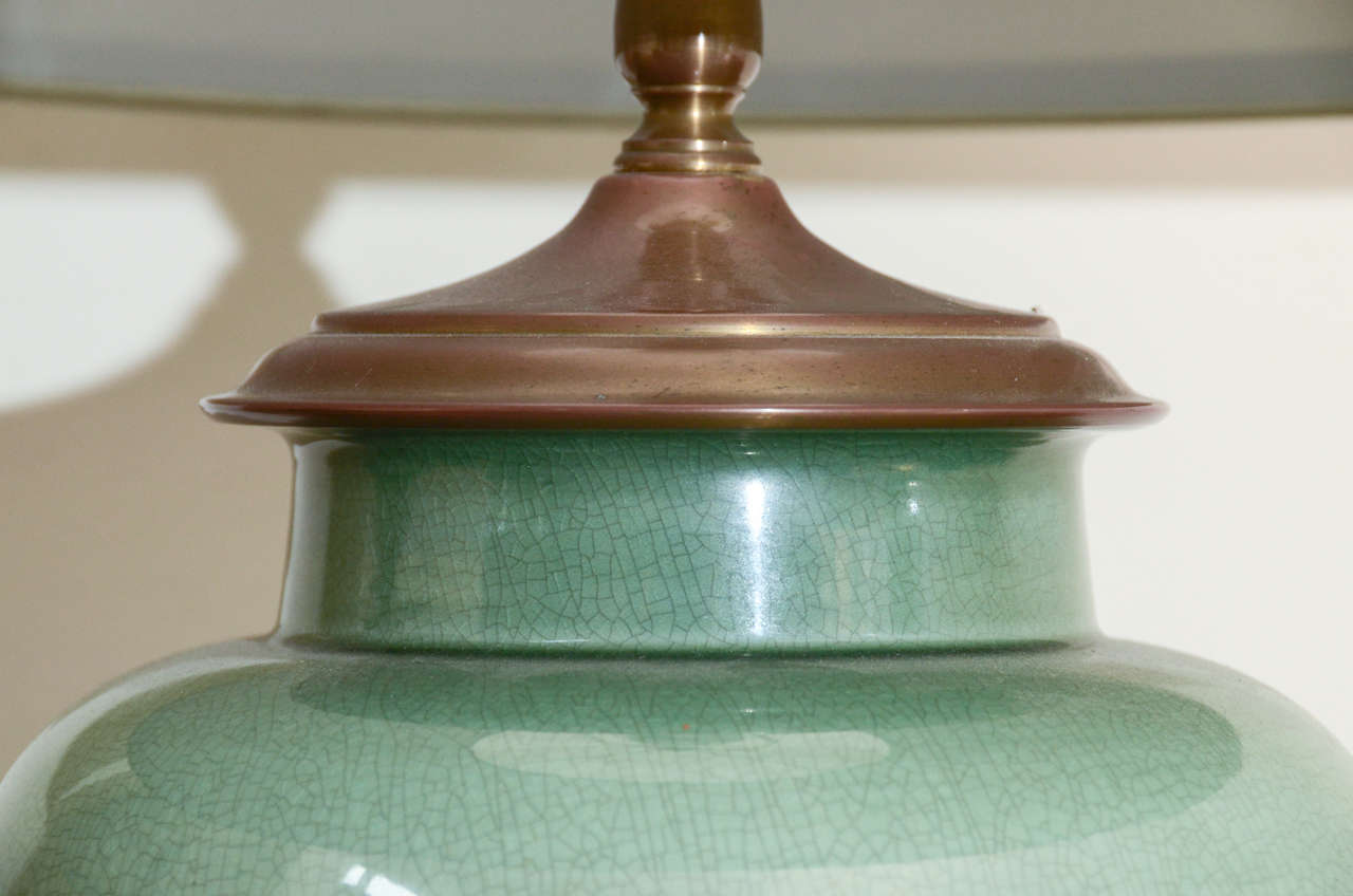 Pair Of Large Jade Ginger Jar Lamps at 1stDibs green ginger jar lamp, jade lamps, large ginger