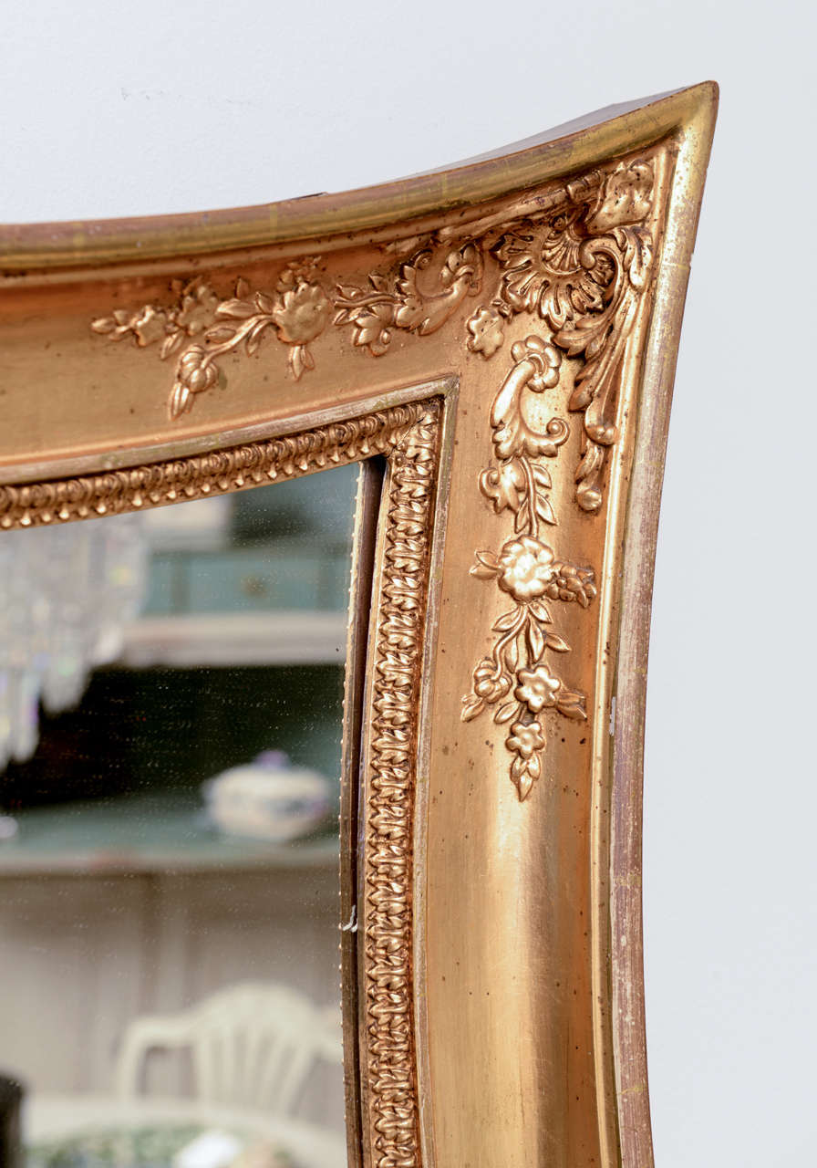 Giltwood A Pair of Antique Late Gustavian Mirrors with Candlesticks