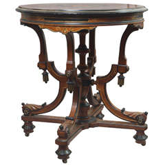 Victorian Round Table with Marquetry