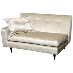 Oyster Velvet Chaise