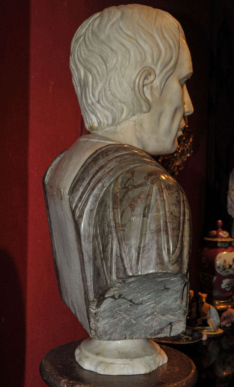 1920's Marble Bust Sculpture For Sale 4