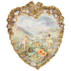 Antique 19th Century Hand-Painted Porcelain Plaque by Turner