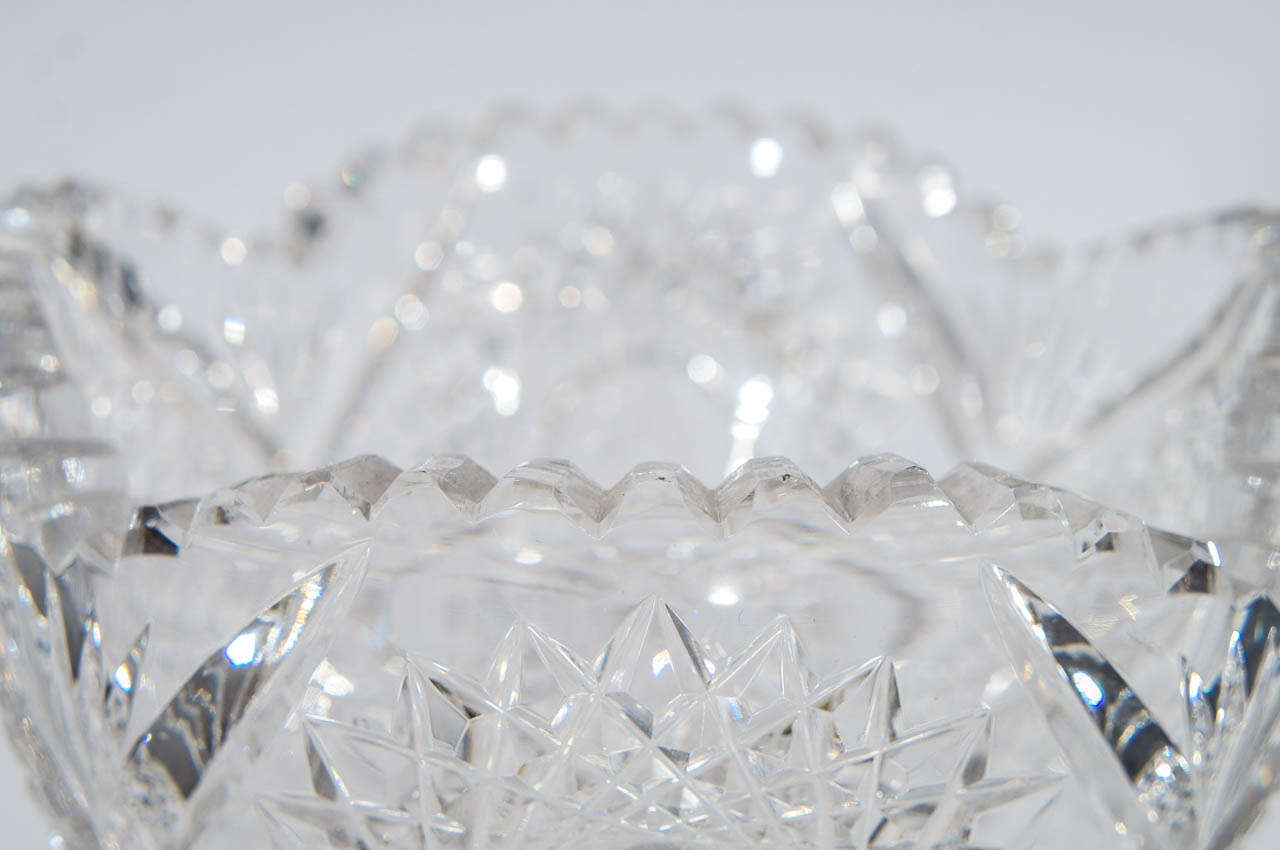American Brilliant Period Heavy Monumental Cut Crystal Vase 2