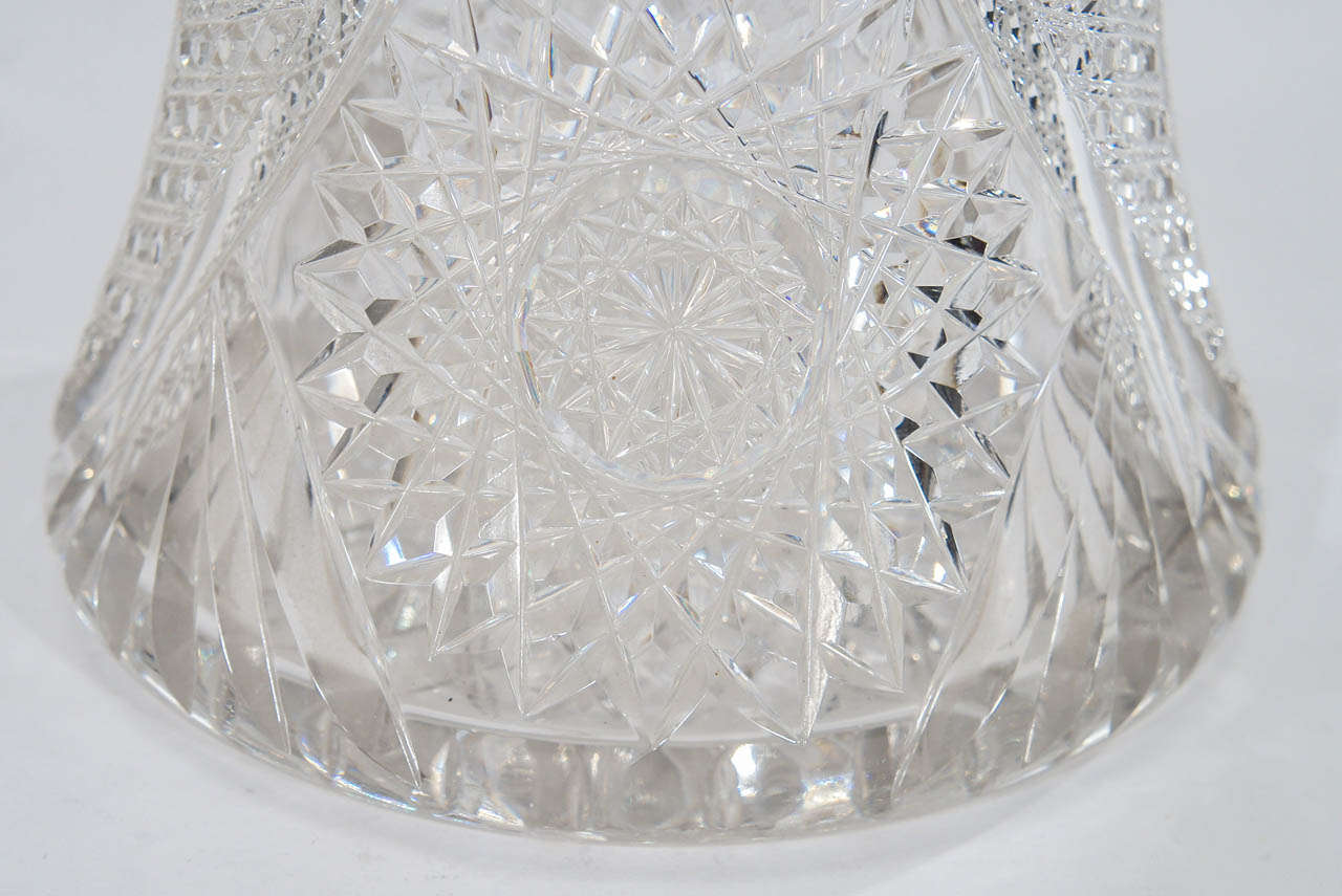 American Brilliant Period Heavy Monumental Cut Crystal Vase 4