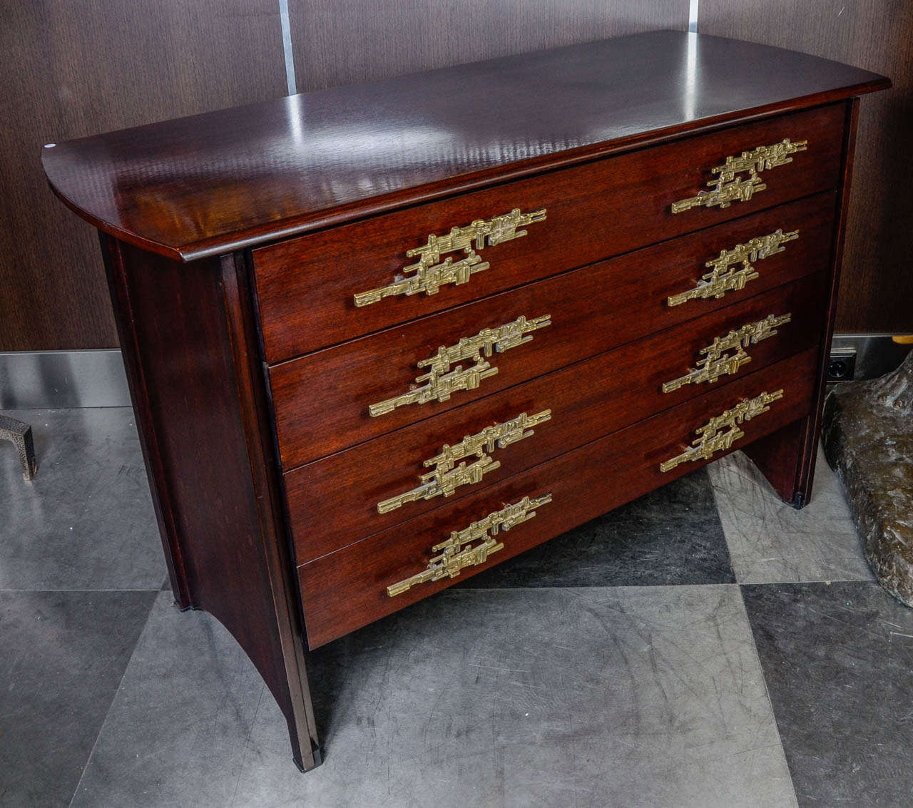 Mid-20th Century 1960s Chest of Drawers Attributed to Angelo Brotto For Sale