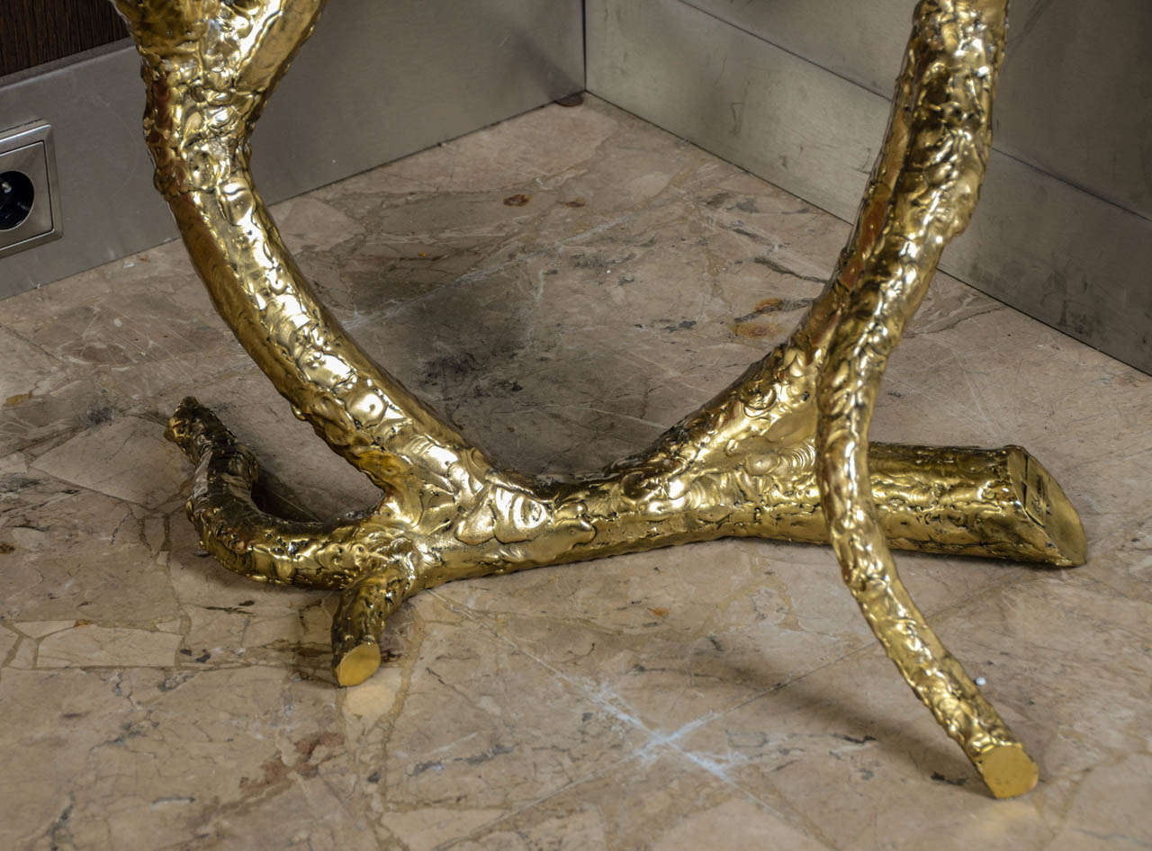 French Brass Sculptural Console by Jacques Duval-Brasseur