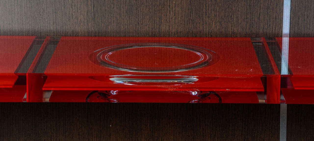 French 1970's console in resin acrylic  attributed to Jean-Claude Farhi