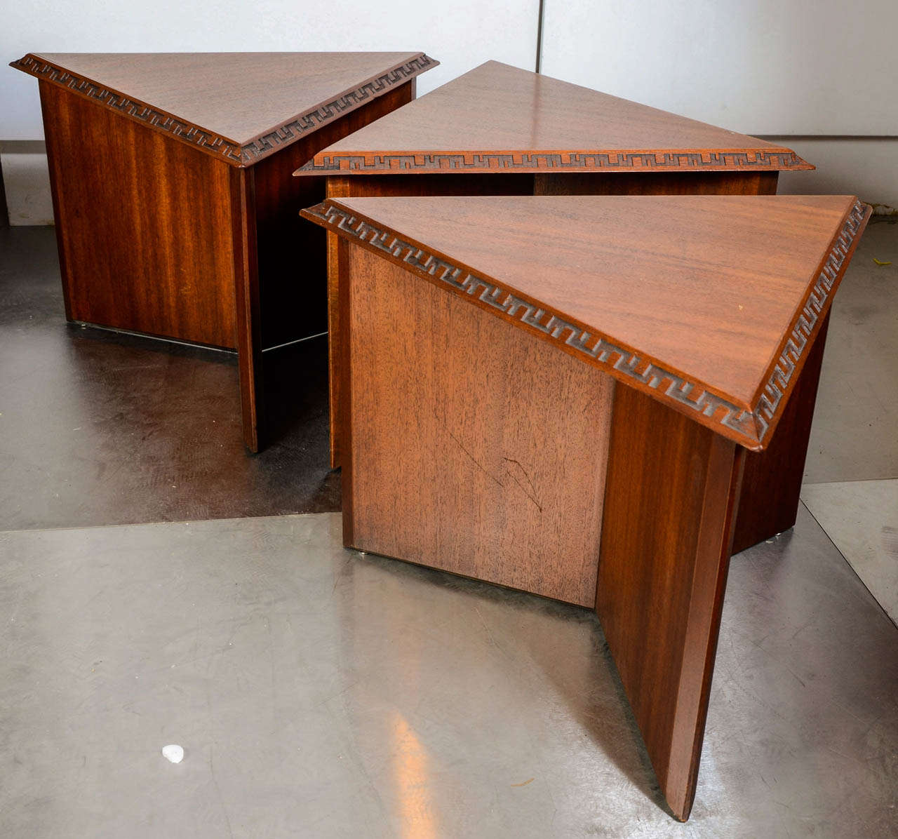 3 tables in mahogany