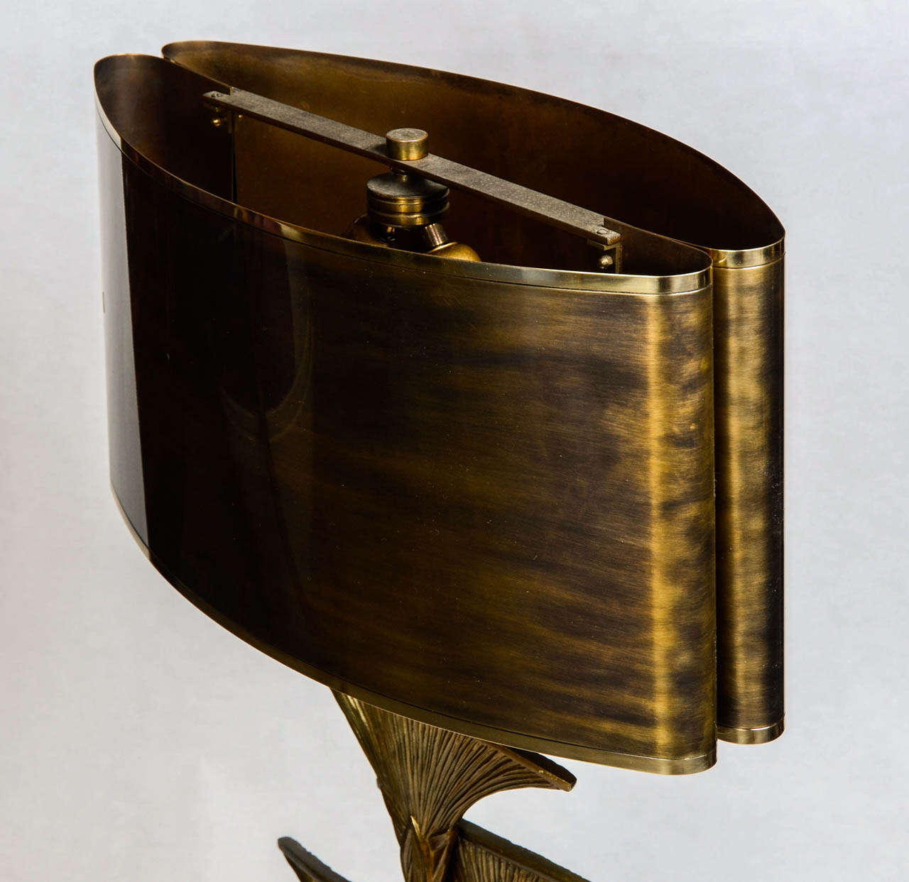 Bronze Lotus Lamp by Maison Charles
