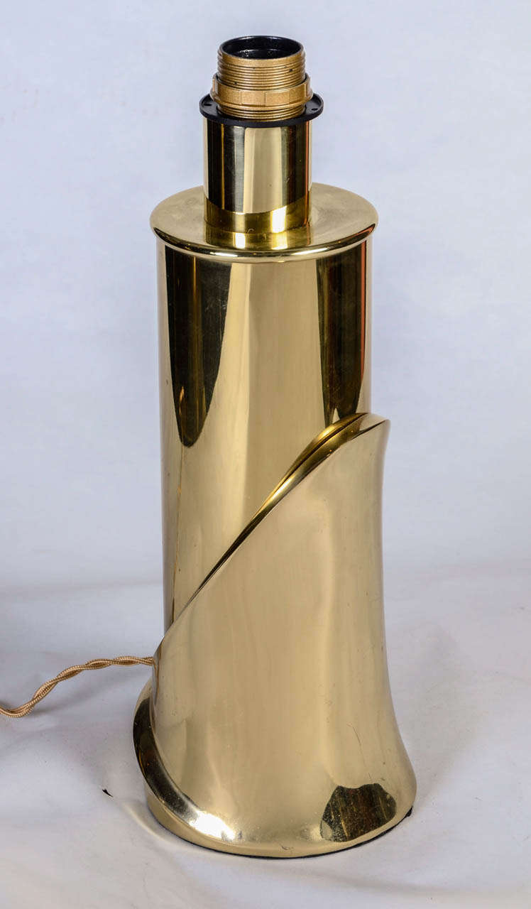 Sculptural brass lamp.