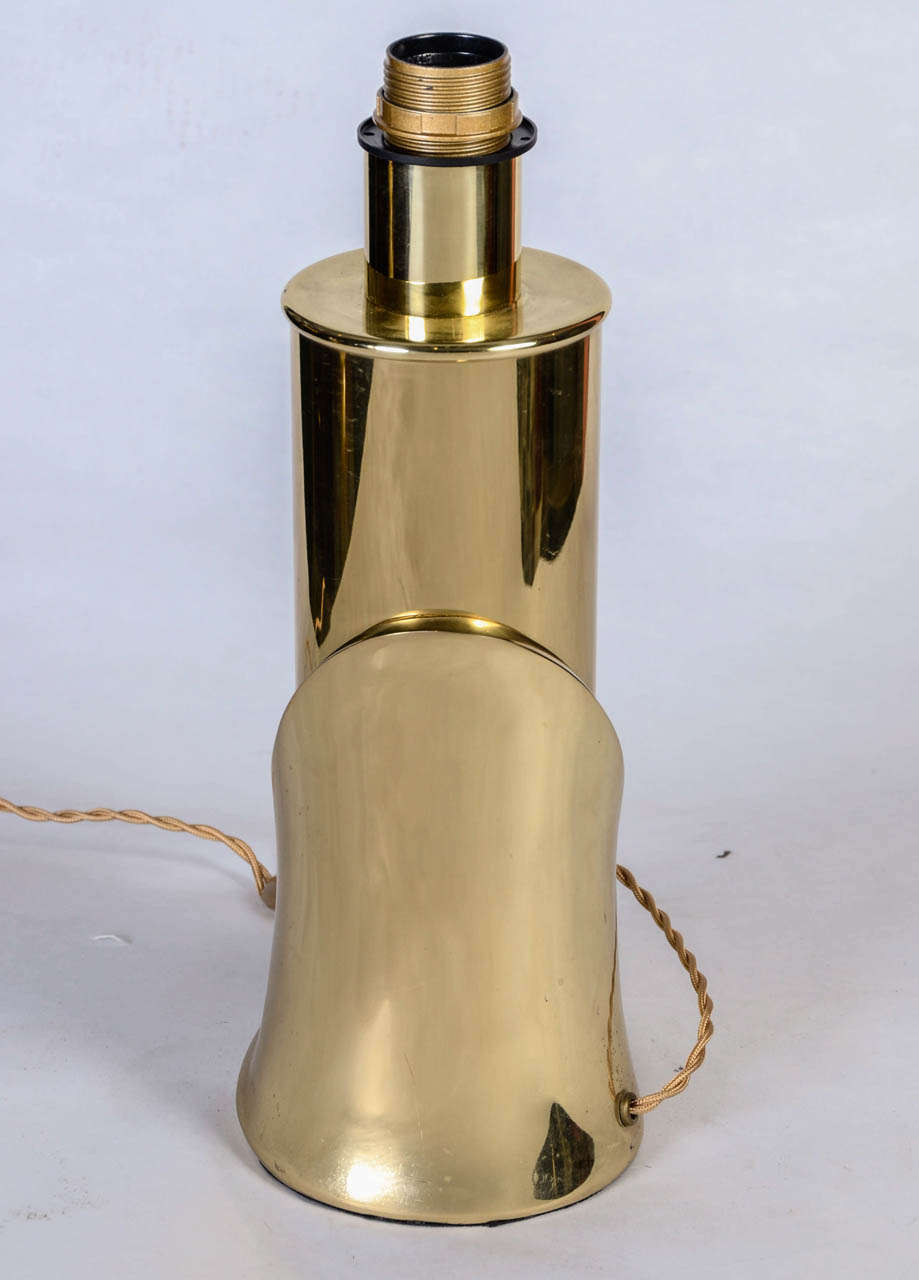 Late 20th Century 1970s Polished Brass Lamp in the Style of Angelo Brotto