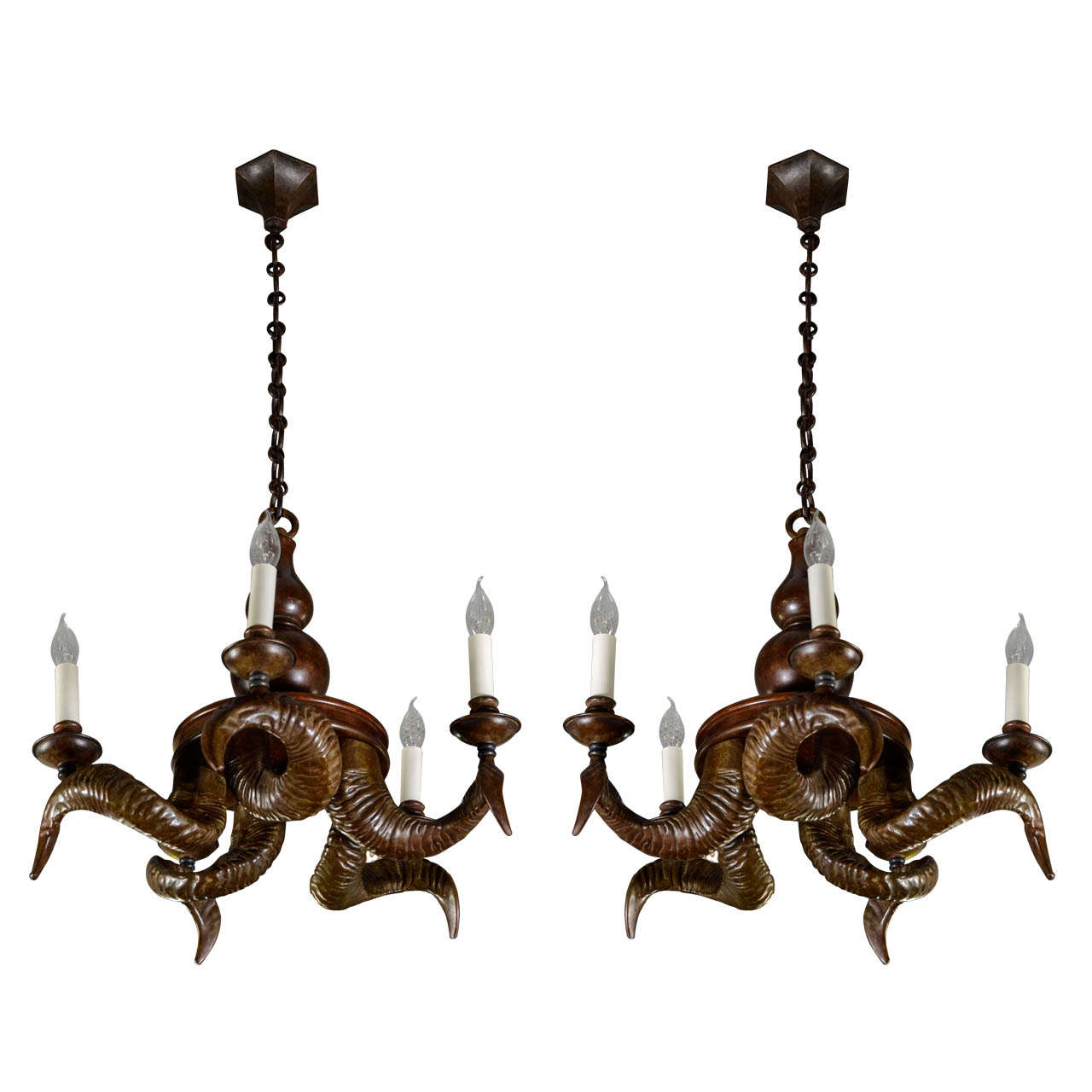 DoubleTiered Dutch Bronze Chandelier For Sale at 1stDibs