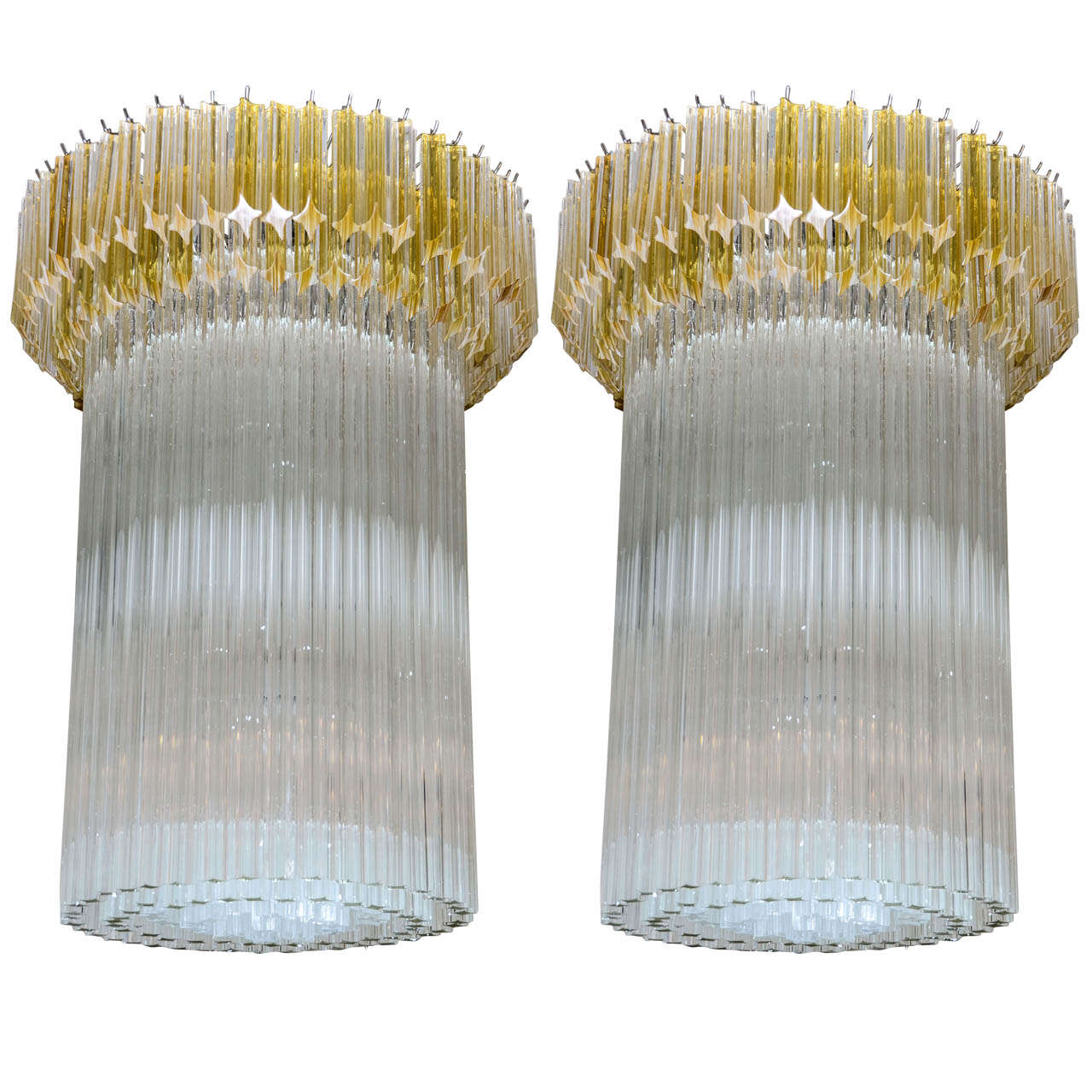 1980s Murano Pair of Chandeliers For Sale