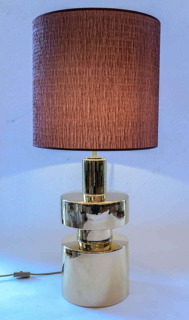 20th Century 1980's Pair of Lamps in  Gilt Ceramic For Sale