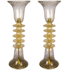 1980's Murano Pair of Lamps
