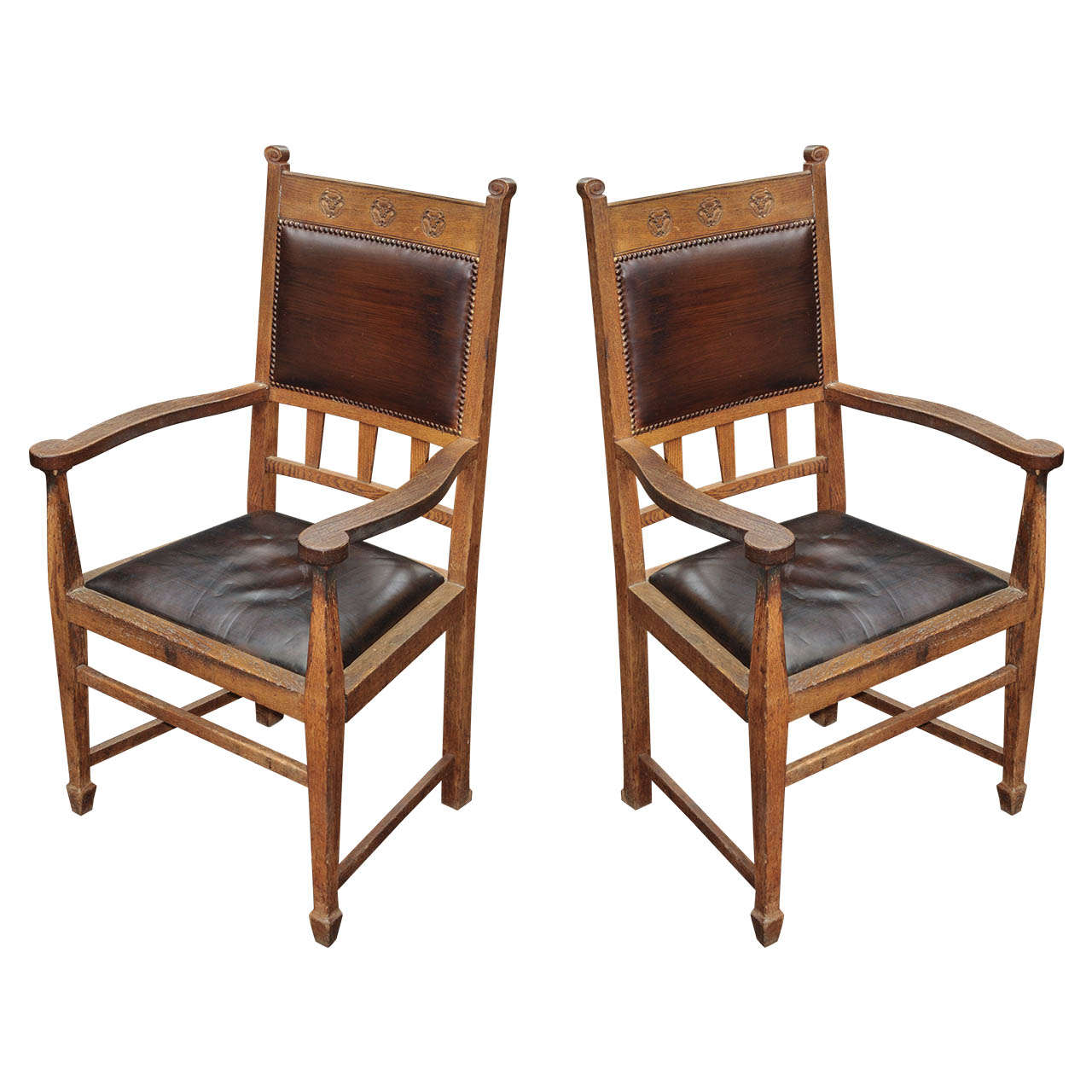 Pairs of 1880 Armchairs For Sale