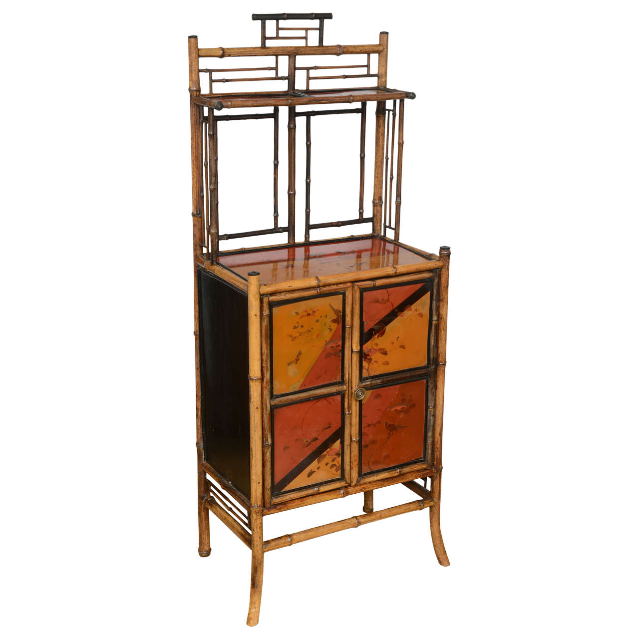 19th Century English Bamboo Cabinet