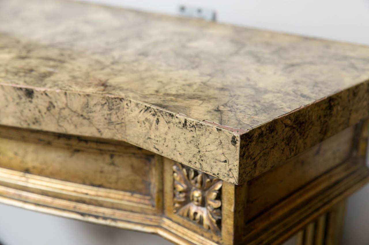 Argentine Faux Marble-Top Louis XV Style Console Table Attributed to Maison Jansen For Sale