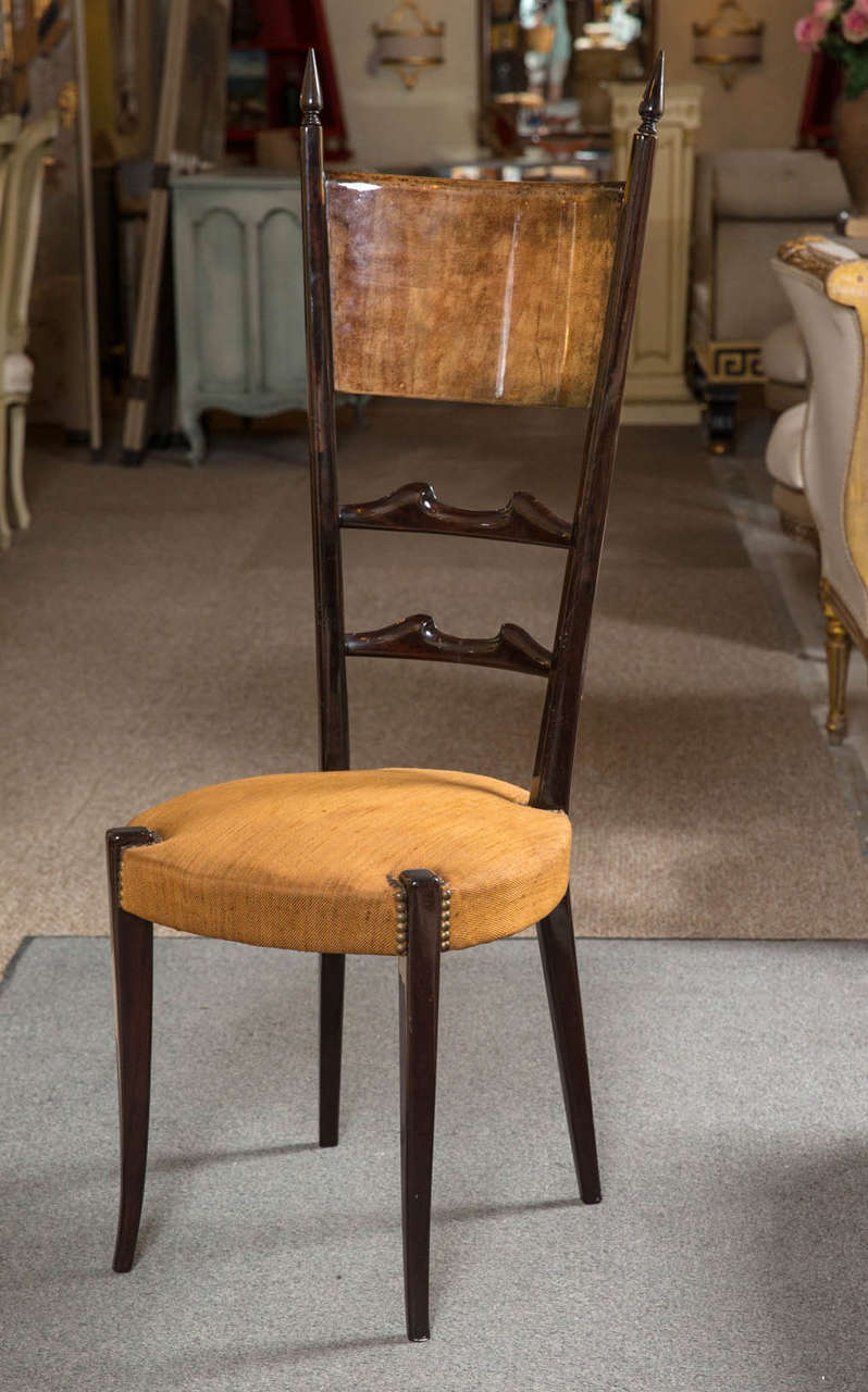 American Set of Four Aldo Tura High Back Side Chairs