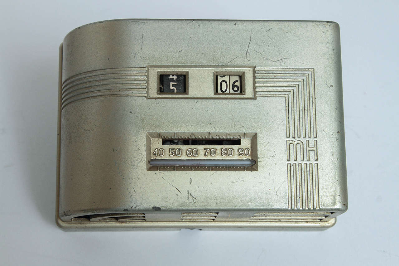 Machine Age Art Deco Industrial Design Patented Henry Dreyfuss Thermostats Vintage Original

Includes the iconic round T-86 Honeywell button, designed in 1956, (USD176657S) in many Museum permanent collections and the rarest early streamline digital
