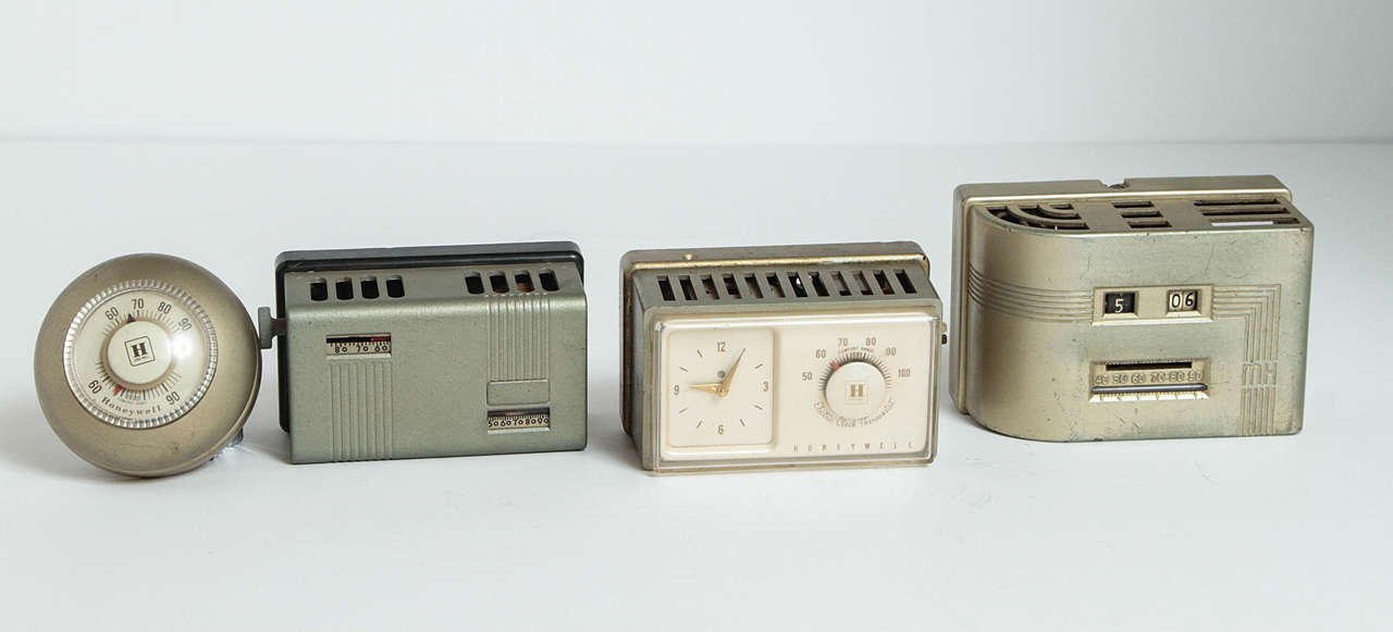 Machine Age Art Deco Industrial Design Patented Henry Dreyfuss Thermostats For Sale 2