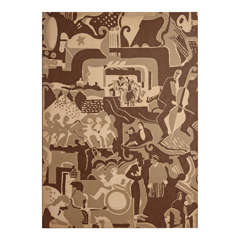 Extreme Jazz Age Mounted Stockwell Fabric, after Radio City Ruth Reeves design
