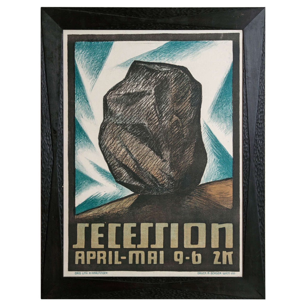 Important Austrian Secession Poster by Richard Harlfinger, circa 1908 For Sale