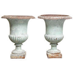 19th Century French Cast Iron Urns