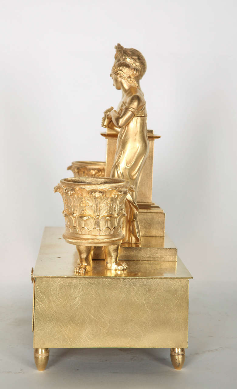 Small Gilded Bronze Inkwell with the Bust of Silla, France, Late 19th Century 1
