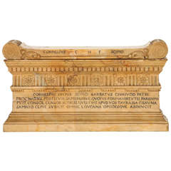 19th Century Italian Giallo Antico marble model of the Tomb of C. Lucius Scipio