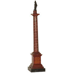Antique 19th Century Grand Tour Red Marble Model of the Trajan Column