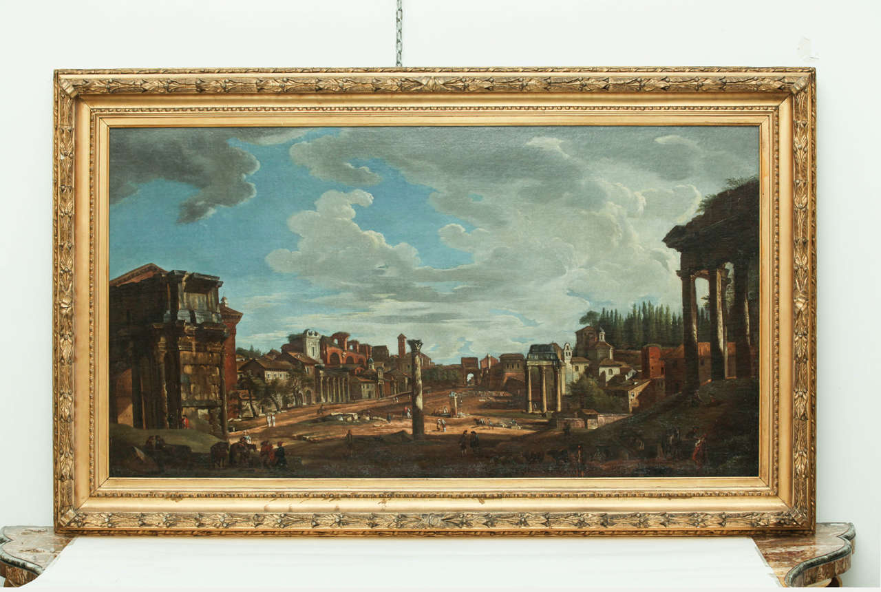Attributed to Giovanni P. Pannini, View of the Roman Forum, circa 1730