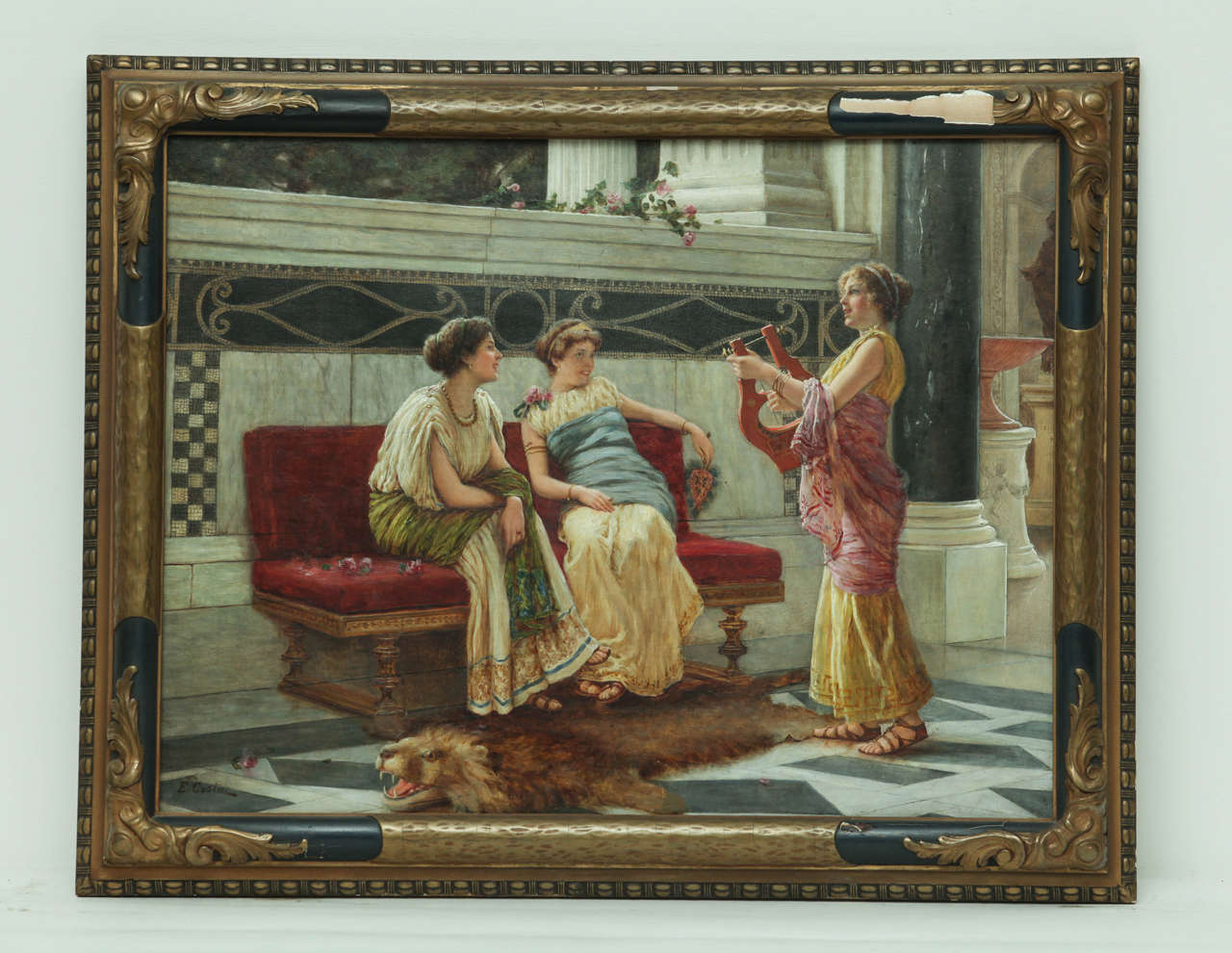 19th Century Neoclassical Painting Signed Emmanuel Costa