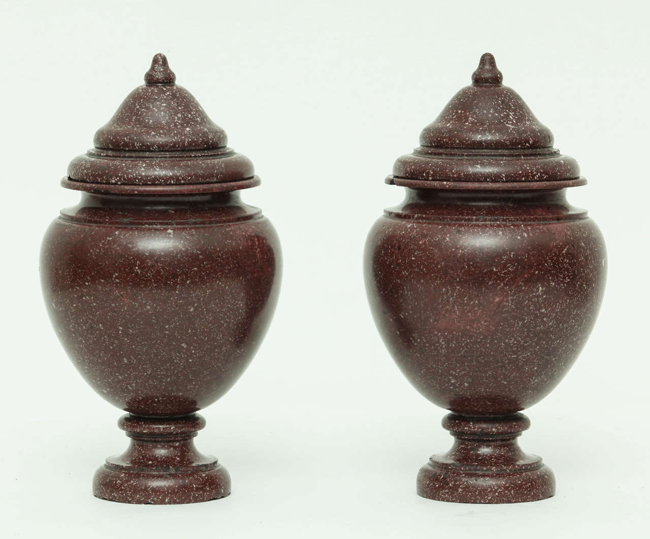 Pair of vases in porphyry