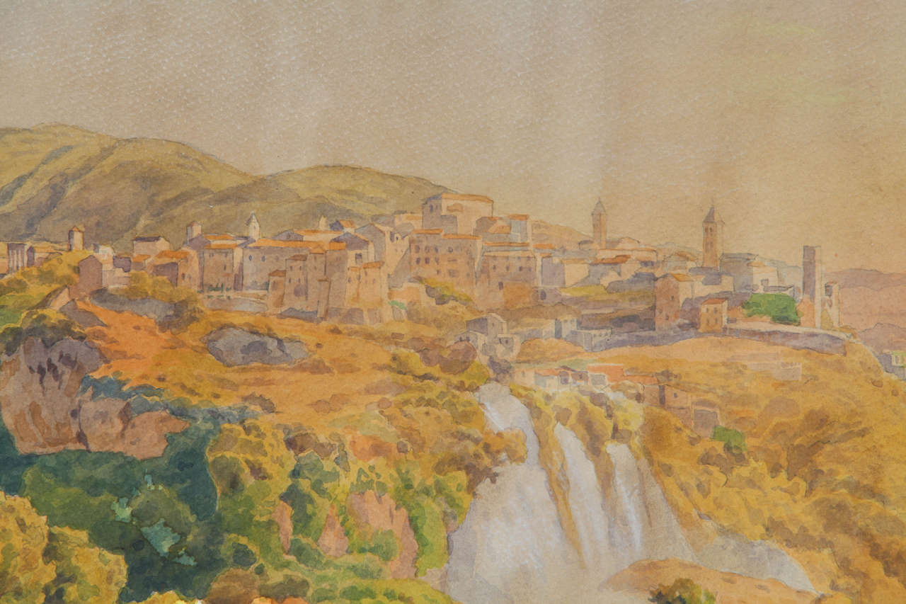 Grand Tour Salomon Corrodi, The Falls of Tivoli, watercolor, ca.1830-50 For Sale