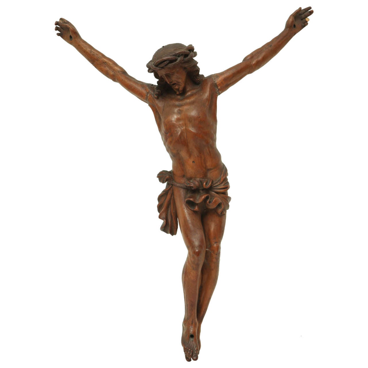 Italian Early 17th Century Wood Cristo Morto For Sale