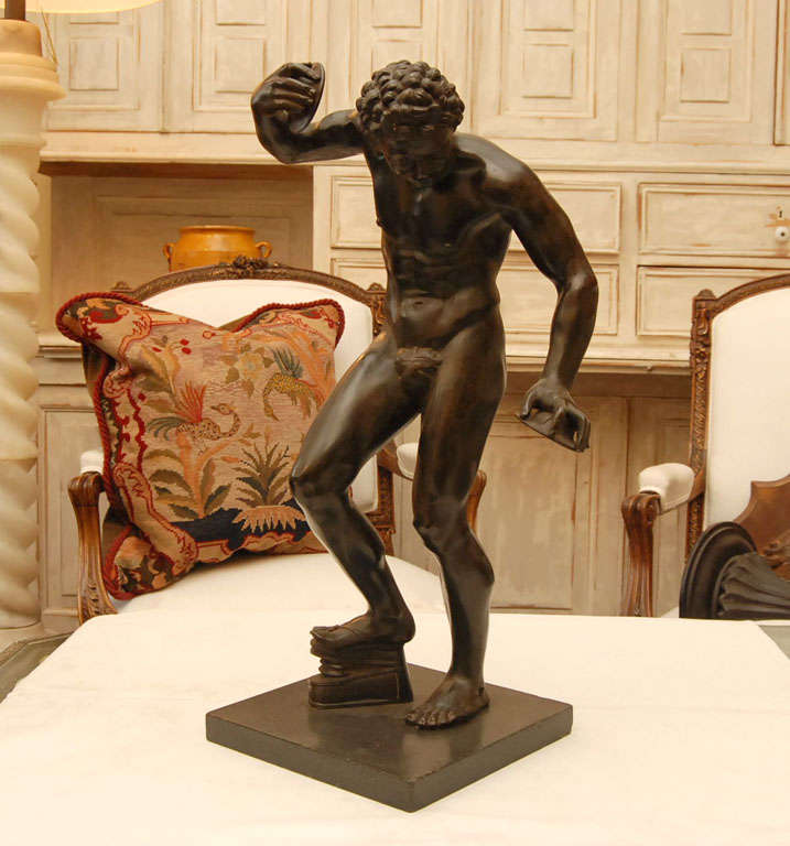 Grand Tour Bronze of Dancing Faun of Pompeil